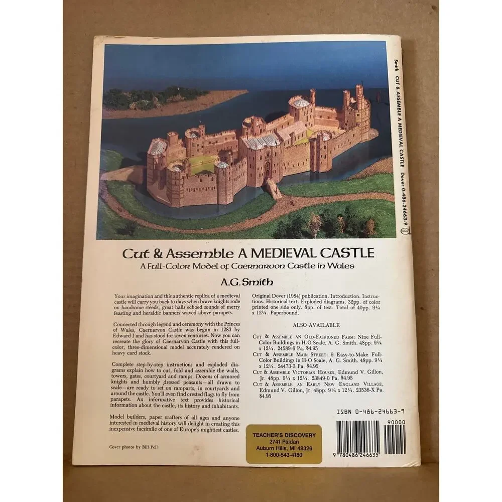 Vintage 1984 Cut Assemble A Medieval Castle Model of Caernarvon Castle Wales